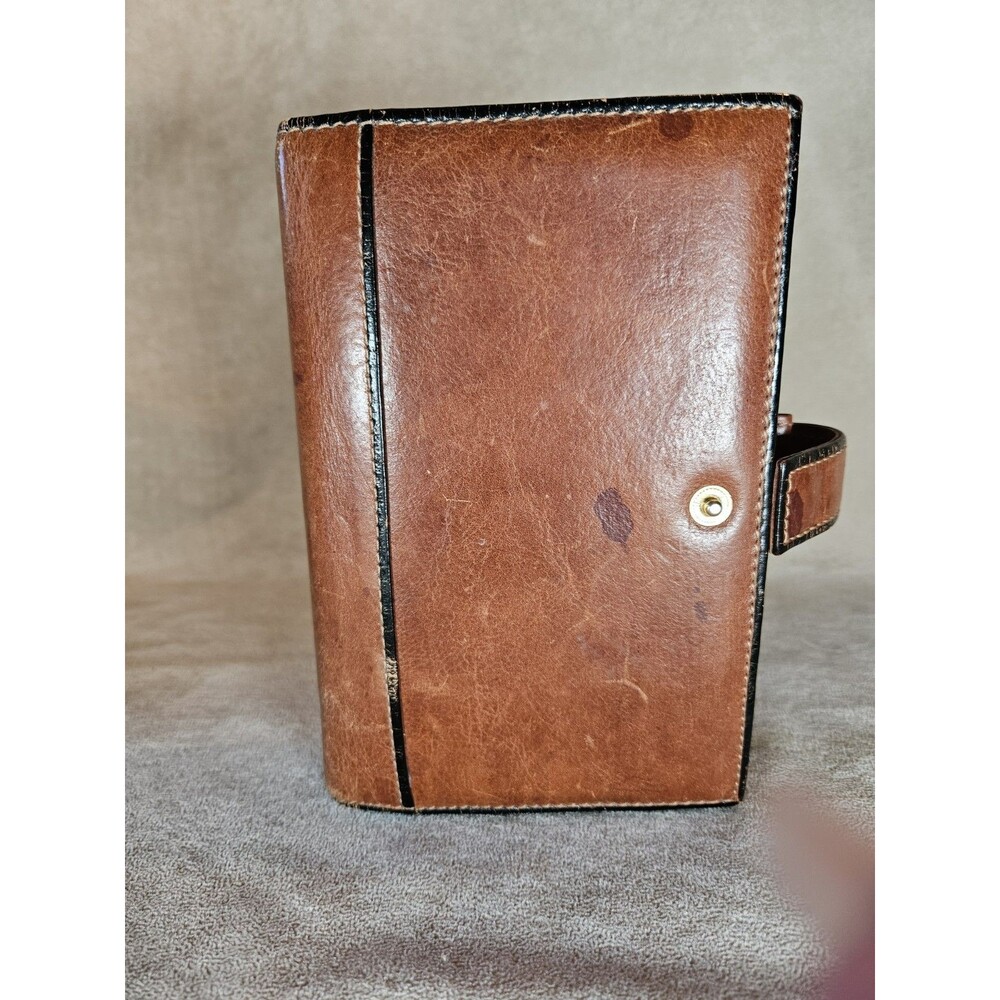 Tumi Vintage Leather 6 Ring Planner Agenda Snap Closure Organizer Card Holder